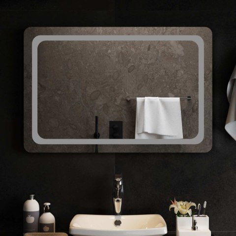 VidaXL Lustro łazienkowe LED przezroczysty 90 x 60 cm szkło hartowane