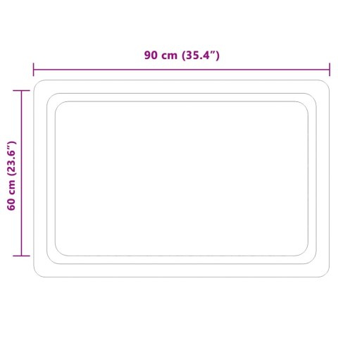 VidaXL Lustro łazienkowe LED przezroczysty 90 x 60 cm szkło hartowane