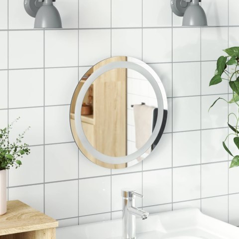 LUSTRO ŁAZIENKOWE LED PRZEZROCZYSTY Ø 40 CM SZKŁO HARTOWANE