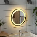 LUSTRO ŁAZIENKOWE LED PRZEZROCZYSTY Ø 40 CM SZKŁO HARTOWANE