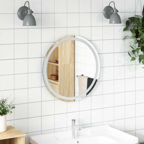 VidaXL Lustro łazienkowe LED przezroczysty Ø 60 cm szkło hartowane