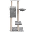 DRAPAK DLA KOTA Z SIZALOWYMI SŁUPKAMI JASNOSZARY 108,5CM