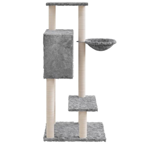 DRAPAK DLA KOTA Z SIZALOWYMI SŁUPKAMI JASNOSZARY 108,5CM