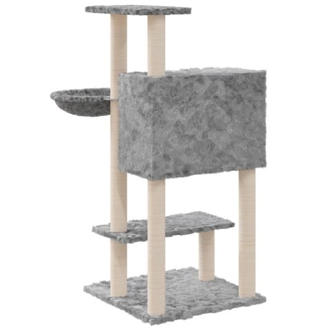 DRAPAK DLA KOTA Z SIZALOWYMI SŁUPKAMI JASNOSZARY 108,5CM