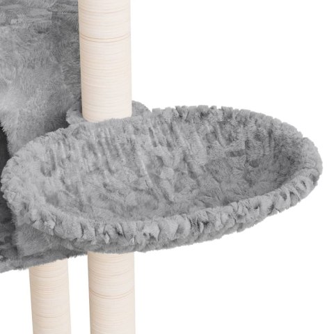 DRAPAK DLA KOTA Z SIZALOWYMI SŁUPKAMI JASNOSZARY 108,5CM