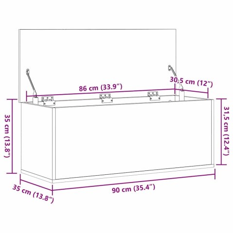 VidaXL Skrzynia do przechowywania Stare drewno 90 x 35 x 35 cm