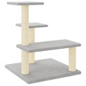 DRAPAK DLA KOTA Z SIZALOWYMI SŁUPKAMI JASNOSZARY 61CM
