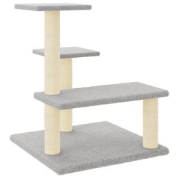 DRAPAK DLA KOTA Z SIZALOWYMI SŁUPKAMI JASNOSZARY 61CM