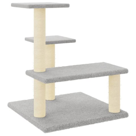 DRAPAK DLA KOTA Z SIZALOWYMI SŁUPKAMI JASNOSZARY 61CM