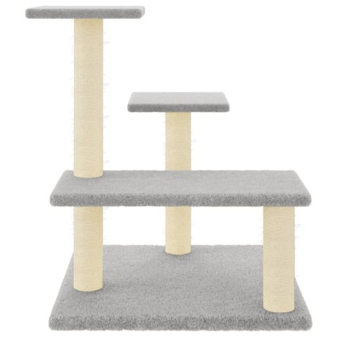 DRAPAK DLA KOTA Z SIZALOWYMI SŁUPKAMI JASNOSZARY 61CM