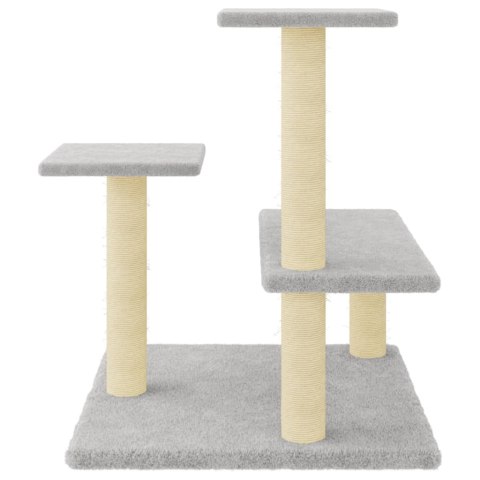 DRAPAK DLA KOTA Z SIZALOWYMI SŁUPKAMI JASNOSZARY 61CM