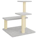 DRAPAK DLA KOTA Z SIZALOWYMI SŁUPKAMI JASNOSZARY 61CM