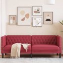 VidaXL Sofa Chesterfield, 3-os., bordowa, tapicerowana sztuczną skórą
