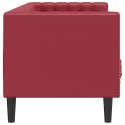 VidaXL Sofa Chesterfield, 3-os., bordowa, tapicerowana sztuczną skórą