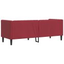 VidaXL Sofa Chesterfield, 3-os., bordowa, tapicerowana sztuczną skórą