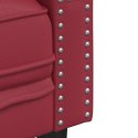 VidaXL Sofa Chesterfield, 3-os., bordowa, tapicerowana sztuczną skórą
