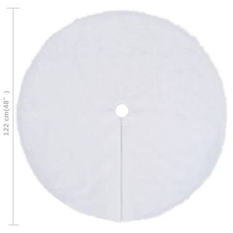 VidaXL Spódnica choinkowa biała 122 cm ze sztucznego futra