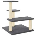 DRAPAK DLA KOTA Z SIZALOWYMI SŁUPKAMI CIEMNOSZARY 61CM