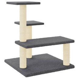 DRAPAK DLA KOTA Z SIZALOWYMI SŁUPKAMI CIEMNOSZARY 61CM
