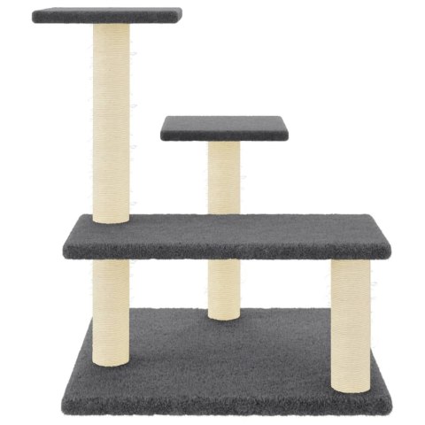 DRAPAK DLA KOTA Z SIZALOWYMI SŁUPKAMI CIEMNOSZARY 61CM