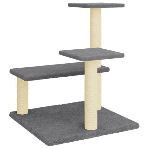 DRAPAK DLA KOTA Z SIZALOWYMI SŁUPKAMI CIEMNOSZARY 61CM