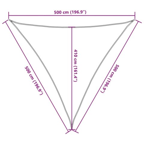 VidaXL Żagiel przeciwsłoneczny, jasnoszary, 5x5x5 m, 100% poliester