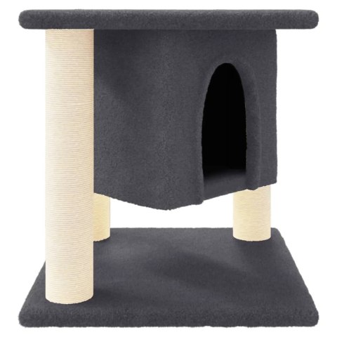 DRAPAK DLA KOTA Z SIZALOWYMI SŁUPKAMI CIEMNOSZARY 37CM