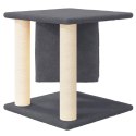 DRAPAK DLA KOTA Z SIZALOWYMI SŁUPKAMI CIEMNOSZARY 37CM