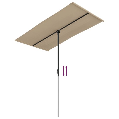 VidaXL Parasol ogrodowy na aluminiowym słupku, 180x110 cm, taupe
