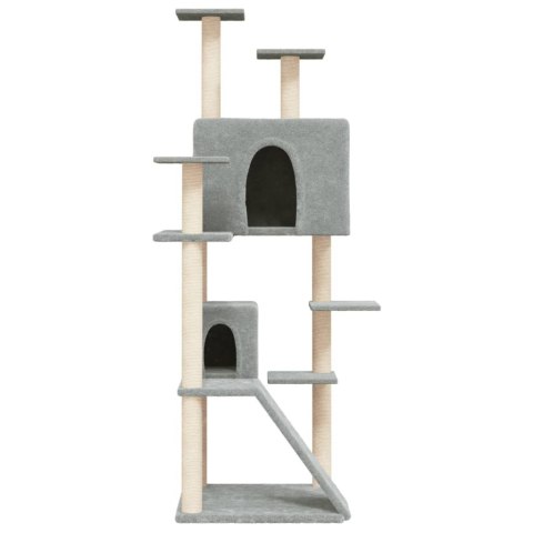 DRAPAK DLA KOTA Z SIZALOWYMI SŁUPKAMI JASNOSZARY 153CM
