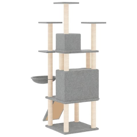 DRAPAK DLA KOTA Z SIZALOWYMI SŁUPKAMI JASNOSZARY 154CM