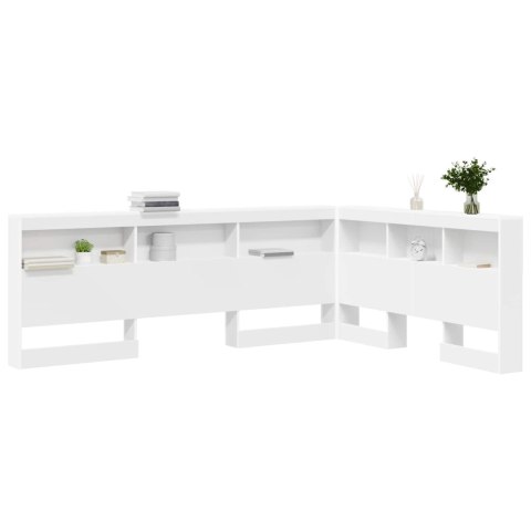 VidaXL Zagłówek do przechowywania Biały 140 cm Materiał drewnopochodny