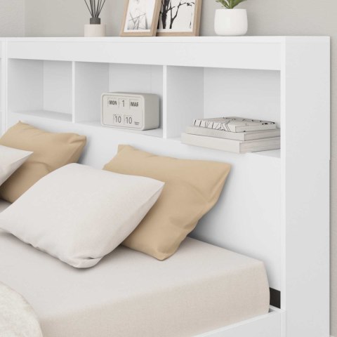 VidaXL Zagłówek do przechowywania Biały 140 cm Materiał drewnopochodny