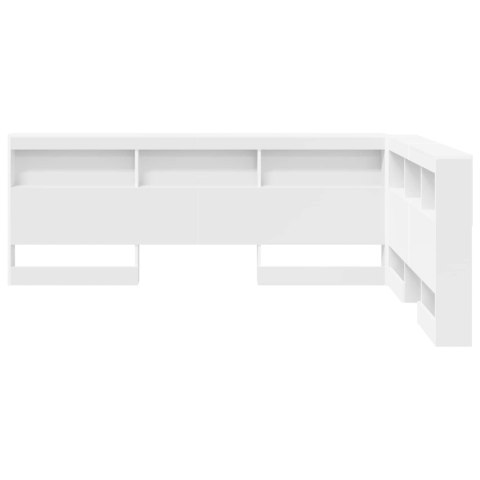 VidaXL Zagłówek do przechowywania Biały 140 cm Materiał drewnopochodny