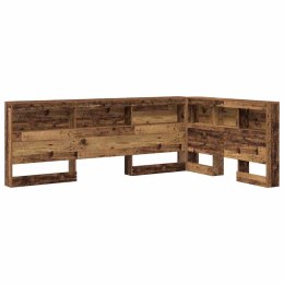 VidaXL Zagłówek do przechowywania Stare drewno 207,5 x 137,5 x 76,5 cm