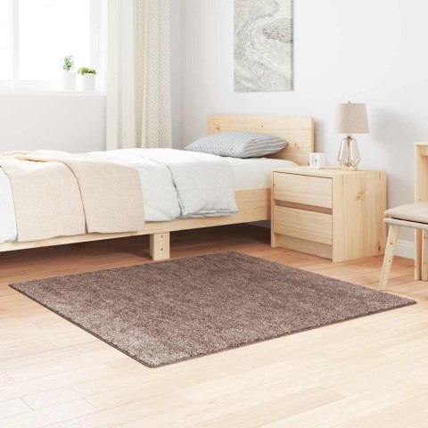 VidaXL Antypoślizgowy dywan shaggy Brązowy 120 x 120 cm PP
