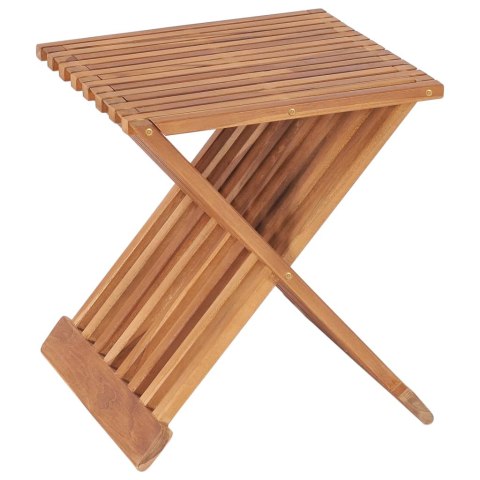 VidaXL Składany stołek, 40x32x45 cm, lite drewno tekowe