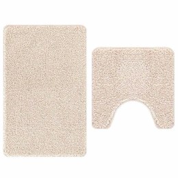 VidaXL Zestaw mat łazienkowych antypoślizgowych 2 pcs Kremowy PP