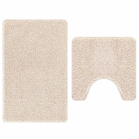 VidaXL Zestaw mat łazienkowych antypoślizgowych 2 pcs Kremowy PP