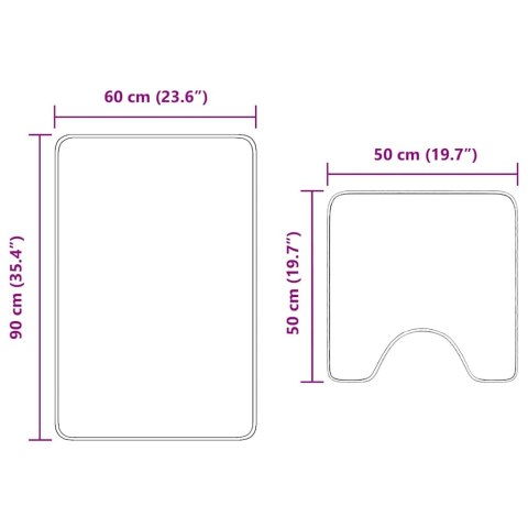VidaXL Zestaw mat łazienkowych antypoślizgowych 2 pcs Kremowy PP