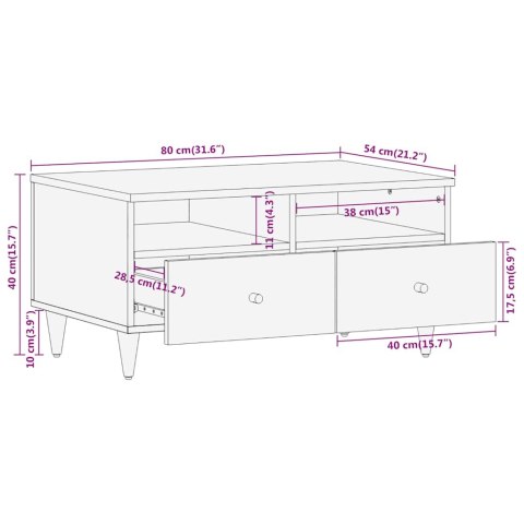 STOLIK KAWOWY 80X54X40CM LITE DREWNO MANGO