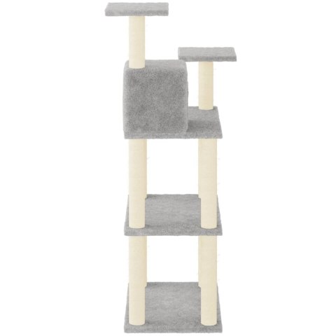 DRAPAK DLA KOTA ZE SŁUPKAMI SIZALOWYMI JASNOSZARY 118,5CM