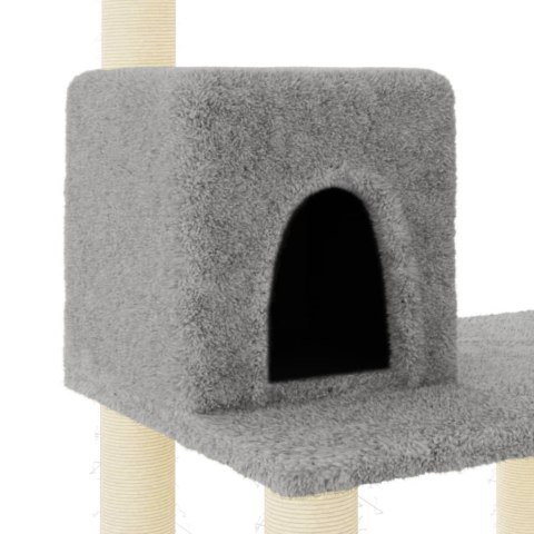 DRAPAK DLA KOTA ZE SŁUPKAMI SIZALOWYMI JASNOSZARY 118,5CM