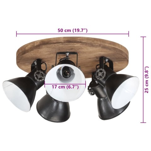 VidaXL Lampa sufitowa 25 W, czarna, 50x50x25 cm, E27