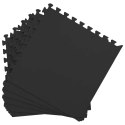 VidaXL Mata podłogowa 12 pcs Czarny 4,32 m² Pianka EVA