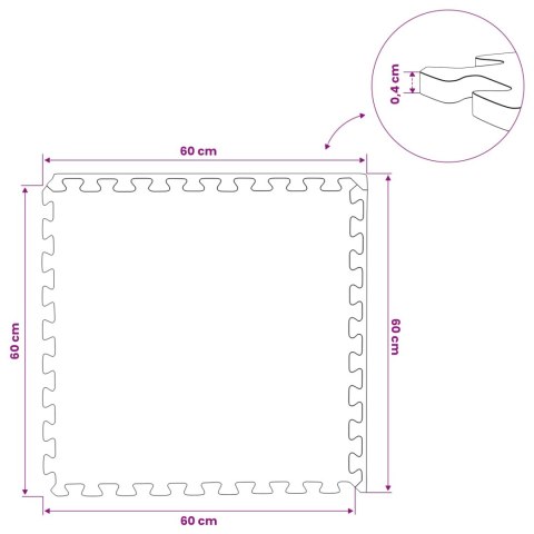 VidaXL Mata podłogowa 12 pcs Szary 4,32 m² Pianka EVA