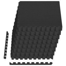 VidaXL Mata podłogowa 24 pcs Czarny 8,64 m² Pianka EVA