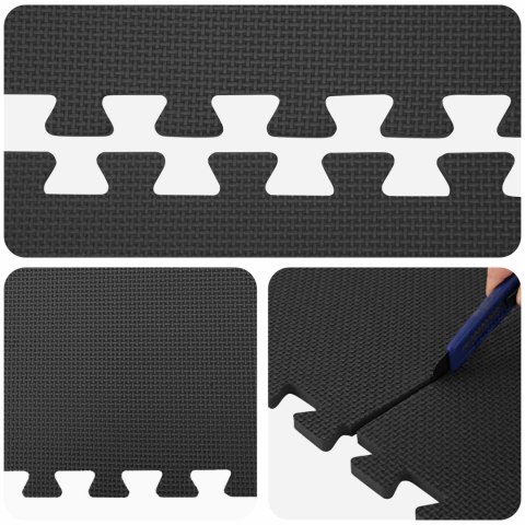 VidaXL Mata podłogowa 24 pcs Czarny 8,64 m² Pianka EVA