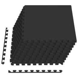 VidaXL Mata podłogowa 50 pcs Czarny 18 m² Pianka EVA