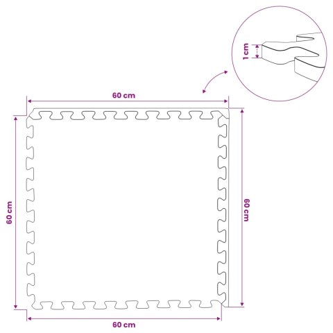 VidaXL Mata podłogowa 6 pcs Szary 2,16 m² Pianka EVA